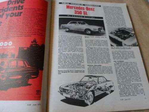 S.A. CAR MAGAZINE JUNE 1971 ( VW BEETLE , CITROEN DS-20 , TRIUMPH 2000 , DATSUN 1500 PICK-UP )