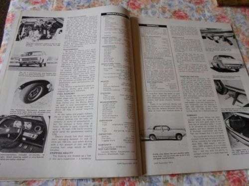 S.A. CAR MAGAZINE SEPTEMBER 1973 ( AUSTIN MARINA , DATSUN 260C , FORD CORTINA BIG SIX , CHEV 2500 )