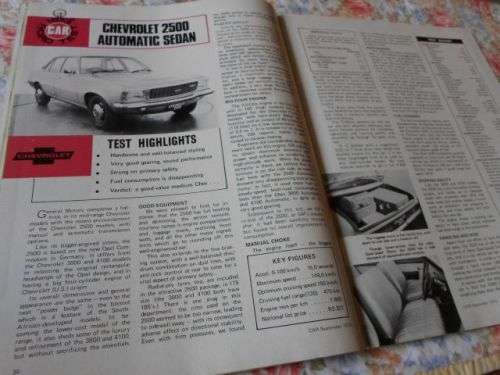 S.A. CAR MAGAZINE SEPTEMBER 1973 ( AUSTIN MARINA , DATSUN 260C , FORD CORTINA BIG SIX , CHEV 2500 )