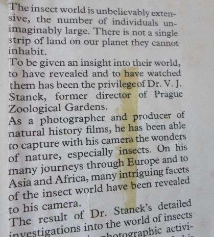 THE PICTORIAL ENCYCLOPEDIA OF INSECTS - V.J. STANEK