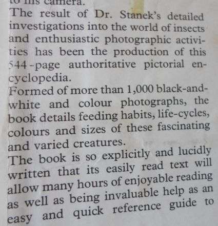 THE PICTORIAL ENCYCLOPEDIA OF INSECTS - V.J. STANEK