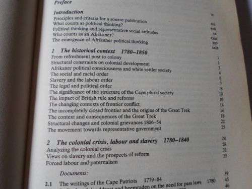 AFRIKANER POLITICAL THOUGHT : ANALYSIS & DOCUMENTS VOLUME ONE 1780 - 1850 - ANDRE DU TOIT & ...
