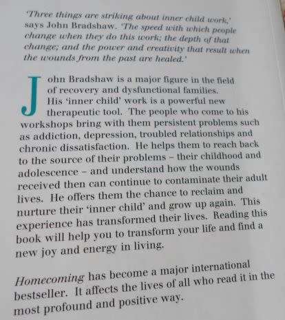 HOME COMING - RECLAIMING & CHAMPIONING YOUR INNER CHILD - JOHN BRADSHAW