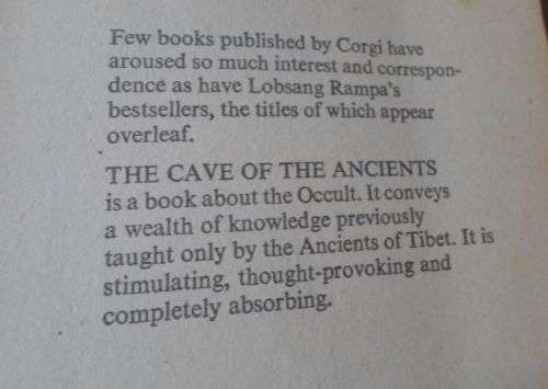 THE CAVE OF THE ANCIENTS - LOBSANG RAMPA