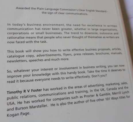 101 WAYS TO BETTER BUSINESS WRITING - TIMOTHY R V FOSTER