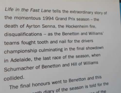 LIFE IN THE FAST LANE - THE STORY OF THE BENETTON GRAND PRIX YEAR - STEVE MATCHETT