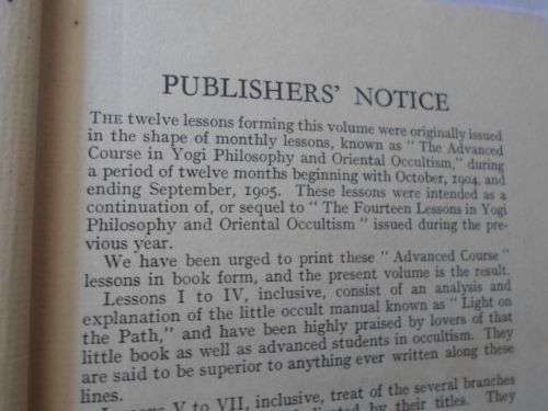 ADVANCED COURSE IN YOGI PHILOSOPHY  AND ORIENTAL OCCULTISM - YOGI RAMACHARAKA