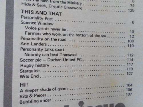 PERSONALITY MAGAZINE 17 DECEMBER 1971