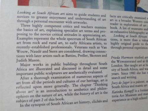 LOOKING AT SOUTH AFRICAN ART - FRIEDA HARMSEN ( FIRST INSIDE PAGE REMOVED )