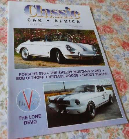 CLASSIC CAR AFRICA MAGAZINE DECEMBER 1996 ( PORSCHE 356 , BOB OLTHOFF , SHELBY MUSTANG , DODGE )