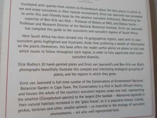SUCCULENTS OF SOUTH AFRICA - ERNST VAN JAARSVELD , BER-ERIK VAN WYK , GIDEON SMITH , ELISE BODLEY