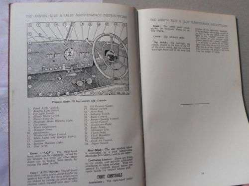 AUSTIN SHEERLINE A125 AND AUSTIN PRINCESS A135 - RUNNING AND MAINTENANCE INSTRUCTIONS 1954