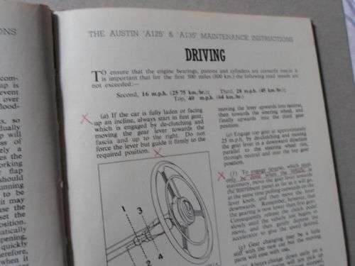 AUSTIN SHEERLINE A125 AND AUSTIN PRINCESS A135 - RUNNING AND MAINTENANCE INSTRUCTIONS 1954