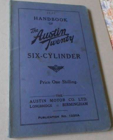 HANDBOOK OF THE AUSTIN TWENTY  - SIX-CYLINDER
