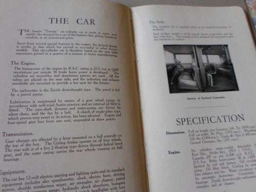 HANDBOOK OF THE AUSTIN TWENTY  - SIX-CYLINDER
