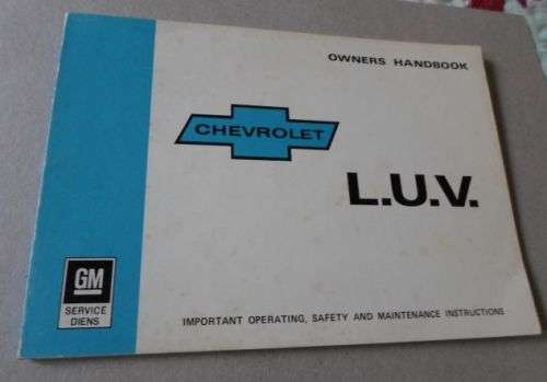 CHEVROLET L.U.V.  OWNERS HANDBOOK