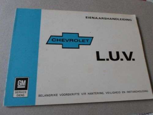 CHEVROLET L.U.V.  OWNERS HANDBOOK