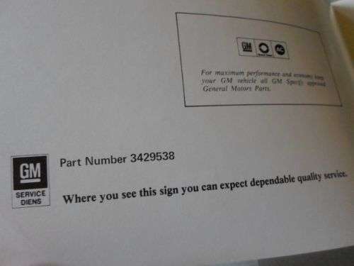 CHEVROLET L.U.V.  OWNERS HANDBOOK