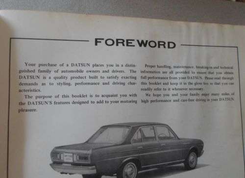 DATSUN 2000 . 2300 OWNER'S MANUAL