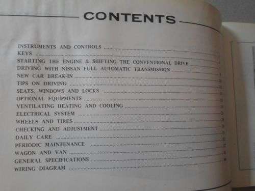 DATSUN 2000 . 2300 OWNER'S MANUAL