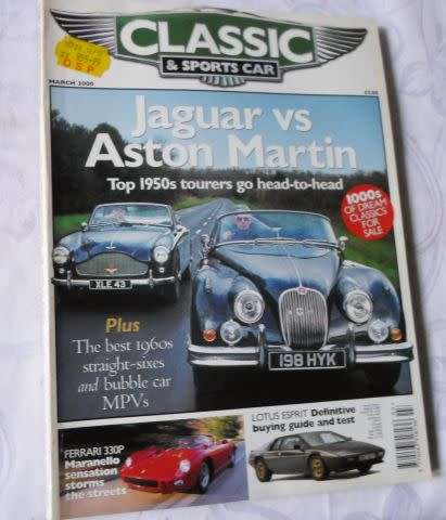 CLASSIC & SPORTS CAR MARCH 2000 ( LOTUS ESPRIT , FERRARI 330P , JAGUAR XK150 , ASOTN DB MKIII , MG )