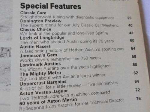 THOROUGHBRED & CLASSIC CARS MAGAZINE AUGUST 1981 ( TRIUMPH SPITFIRE , AUSTIN ,