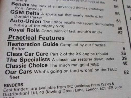 THOROUGHBRED & CLASSIC CARS MAGAZINE OCTOBER 1980 ( GSM DART , MGC , TRIUMPH TR7 ,