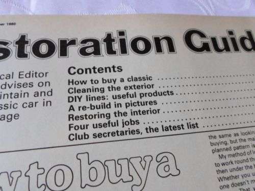 THOROUGHBRED & CLASSIC CARS MAGAZINE OCTOBER 1980 ( GSM DART , MGC , TRIUMPH TR7 ,