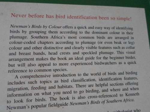 NEWMAN'S BIRDS BY COLOUR - KENNETH NEWMAN