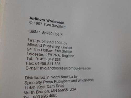AIRLINERS WORLDWIDE - TOM SINGFIELD