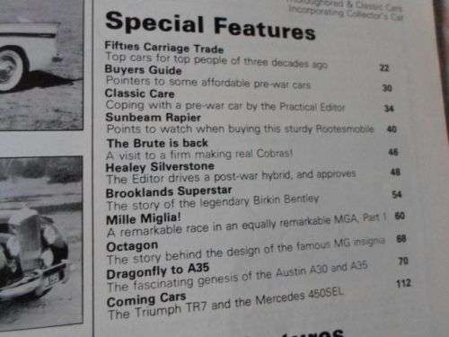 THOROUGHBRED & CLASSIC CARS MAGAZINE MARCH 1982 ( MGA , SUNBEAM RAPIER , AC COBRA , HEALEY ,