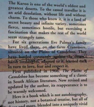 THE PLAINS OF CAMDEBOO - EVE PALMER ( REVISED EDITION )   ( weight 400 grams )