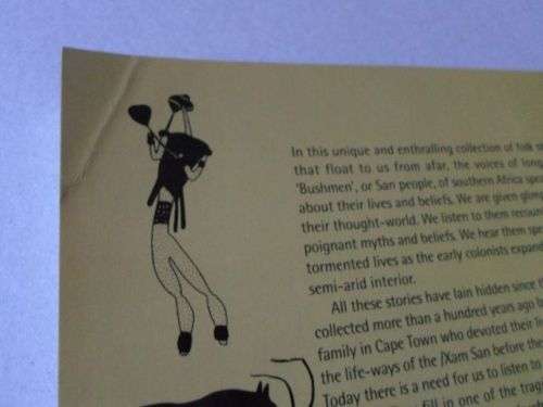 STORIES THAT FLOAT FROM AFAR - ANCESTRAL FOLKLORE OF THE SAN OF SOUTHERN AFRICA  ( weight 400 grams