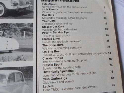 THOROUGHBRED & CLASSIC CARS MAGAZINE JULY 1981 ( ARMSTRONG SIDDELEY , ASTON MARTIN DBR1 )