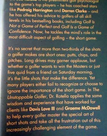 THE UNSTOPPABLE GOLFER - DR BOB ROTELLA WITH BOB CULLEN ( weight 0,30 kg )