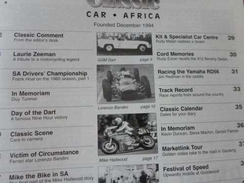 CLASSIC CAR AFRICA OCTOBER 1999 ( weight 0,10 kg )