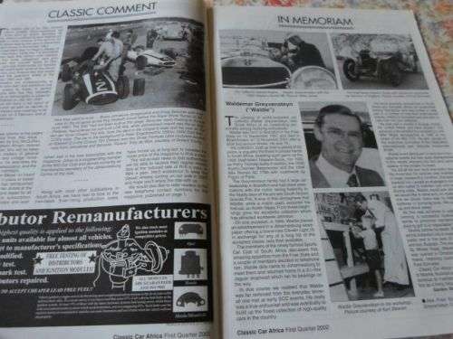 CLASSIC CAR AFRICA MAGAZINE FIRST QUARTER 2002 ( weight 0,10 kg )