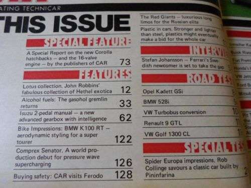 CAR MAGAZINE JULY 1985 ( OPEL KADETT GSi , BMW528i , RENAULT 9 ) weight 0,10 kg