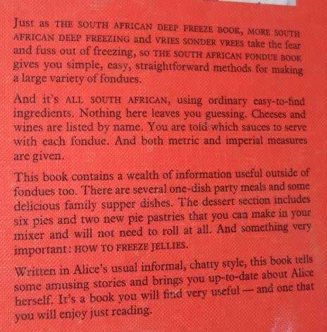 THE SOUTH AFRICAN FONDUE BOOK - ALICE THERON ( 0,30 kg )