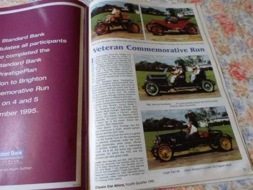 CLASSIC CAR AFRICA MAGAZINE FOURTH QUARTER 1995 ( GSM DART , DKW ) weight 0,20 kg