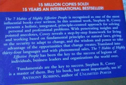 THE 7 HABITS OF HIGHLY EFFECTIVE PEOPLE - STEPHEN R COVEY ( weight 0,30 kg )