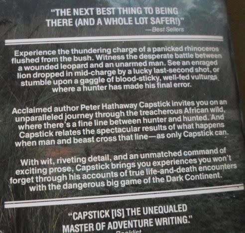 DEATH IN THE DARK CONTINENT - PETER HATHAWAY CAPSTICK ( weight 0,10 kg )