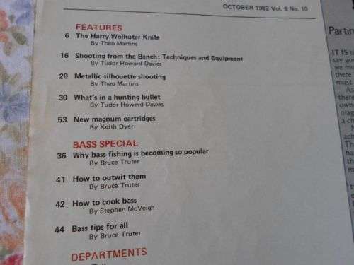 MAN MAGNUM MAGAZINE OCTOBER 1982 ( knives , bass fishing , )