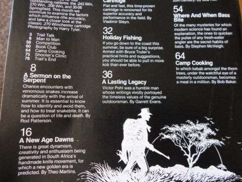 MAN MAGAZINE NOVEMBER 1980 ( S.A. KNIFEMAKERS , BASS FISHING , FIREARMS , HUNTING )