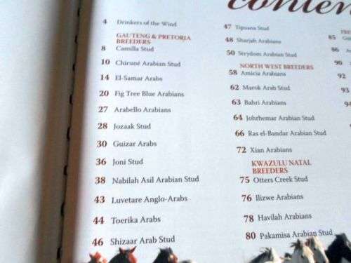 ARABIANS OF SOUTHERN AFRICA 2009