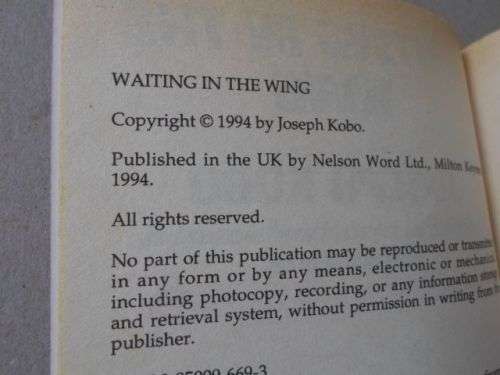 WAITING IN THE WING - JOSEPH KOBO  ( weight 0,20 kg )