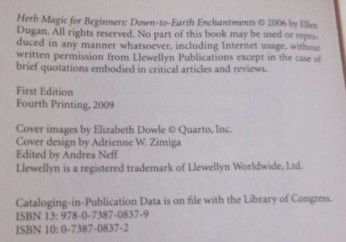 HERB MAGIC FOR BEGINNERS - DOWN TO EARTH - ENCHANTMENTS - ELLEN DUGAN