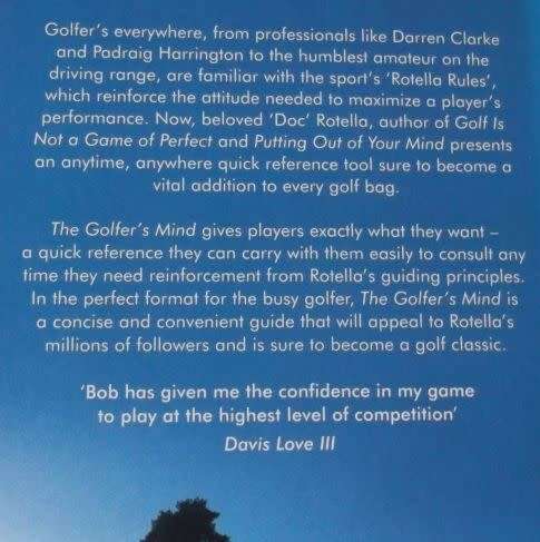 THE GOLFER'S MIND - PLAY TO PLAY GREAT - DR BOB ROTELLA