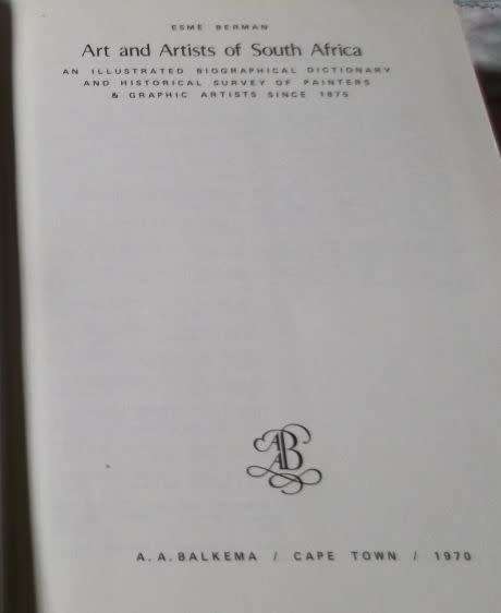 ART & ARTISTS OF SOUTH AFRICA - ESME BERMAN