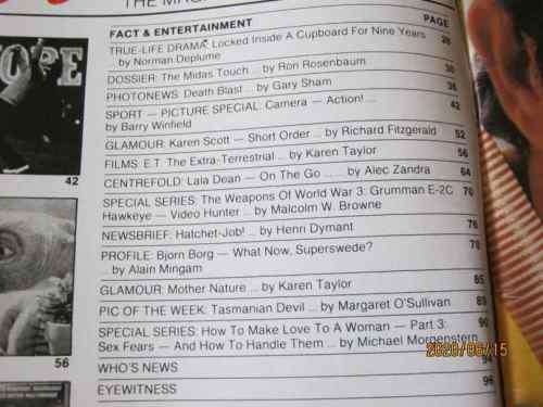 SCOPE MAGAZINE  8 OCTOBER 1982 ( E.T. THE MOVIE   , BJORN BORG